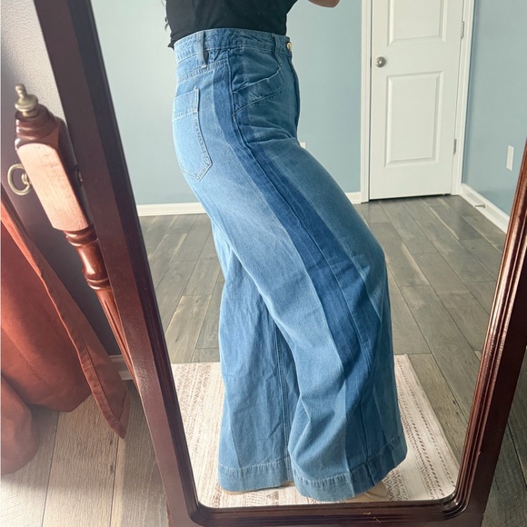 Vigoss extra high rise two tone wide leg jeans sz 29 - Picture 2 of 5